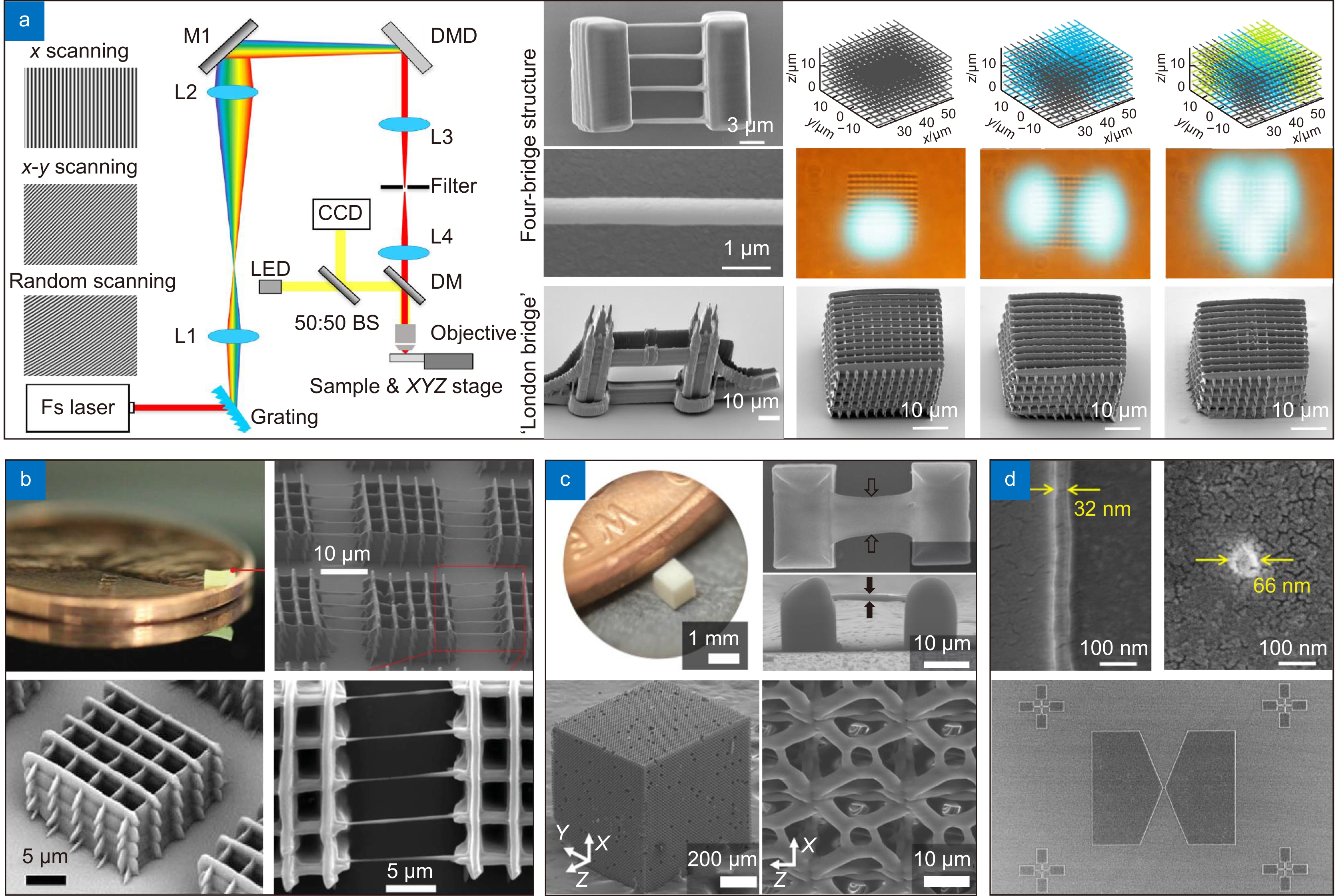 Femtosecond laser two-photon polymerization three-dimensional