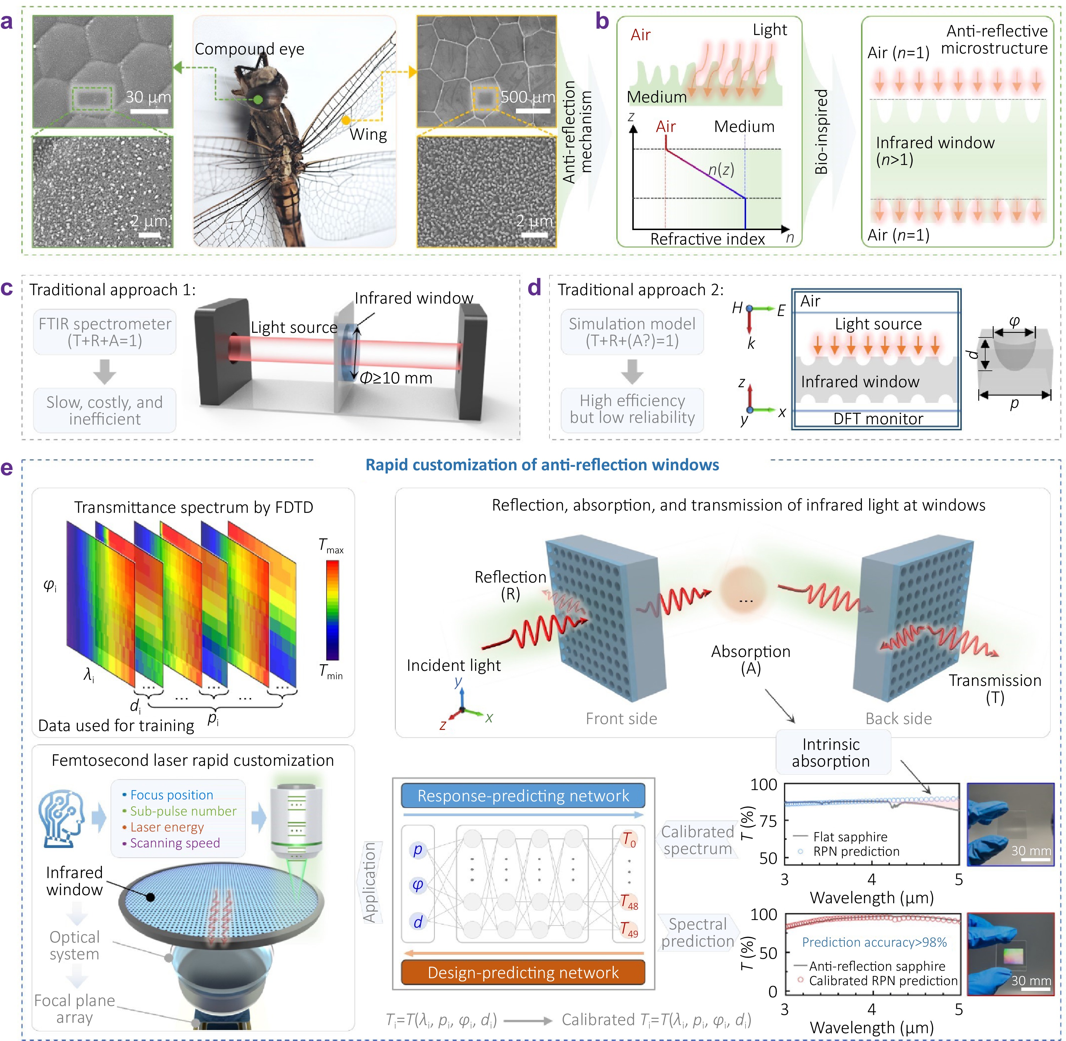 Femtosecond laser rapid customization of high-performance anti